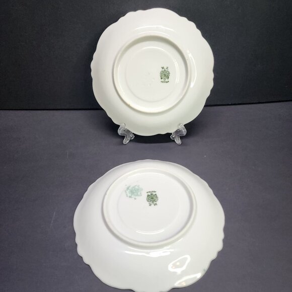 Vintage MZ Austria Saucer Plates White 5.5'' Floral Pink Design - Set of 2 - Picture 6 of 7